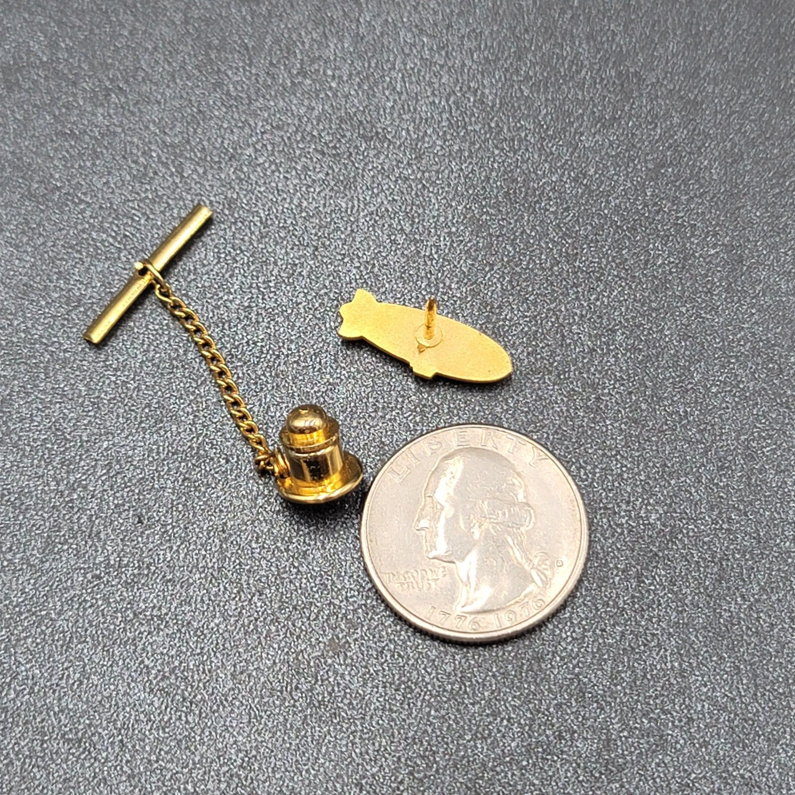 Goodyear Blimp Quality Starts Here Tie Pin Tack Gold Plated