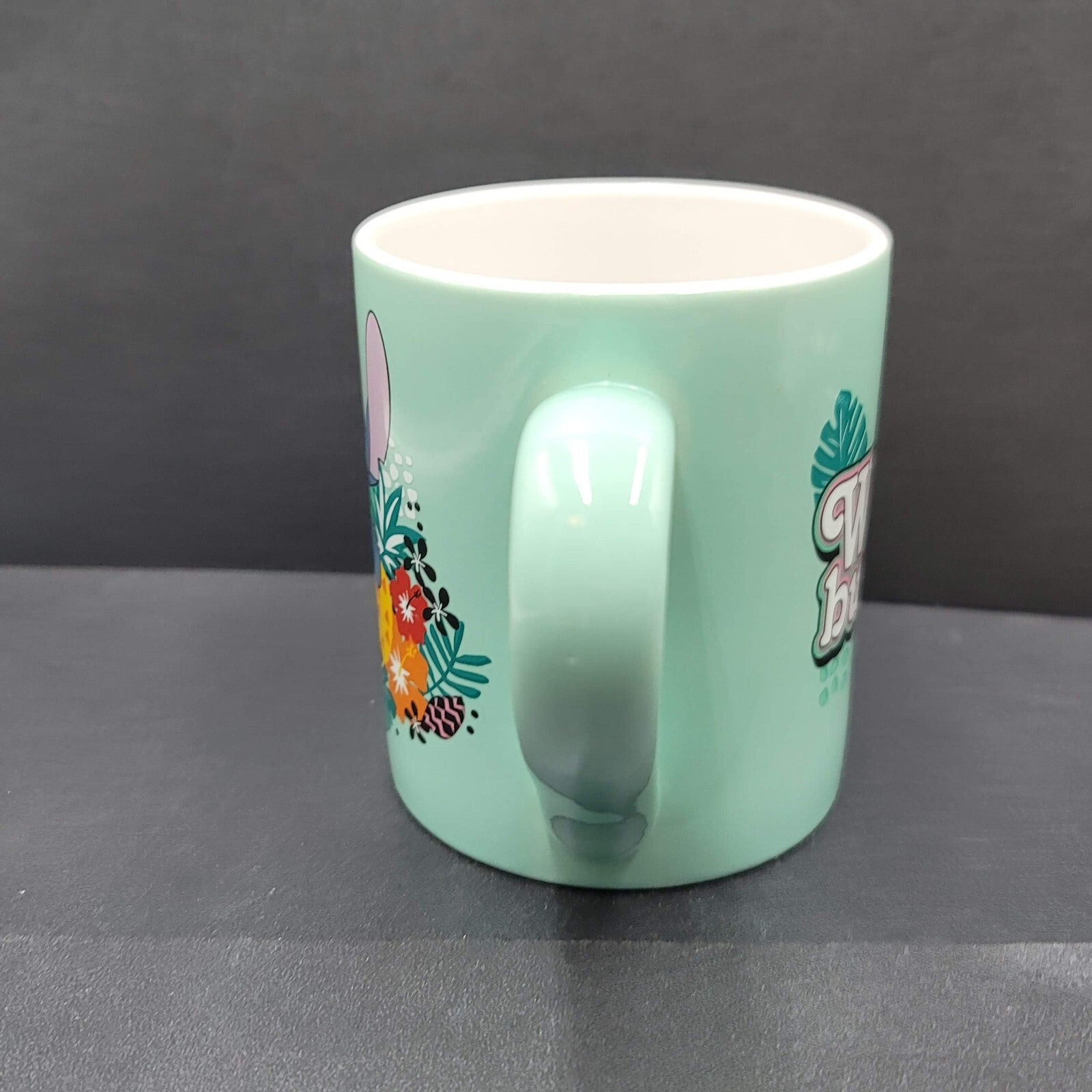 Disneys Stitch Ceramic Coffee Tea Mug "Weird but cute" Flowers