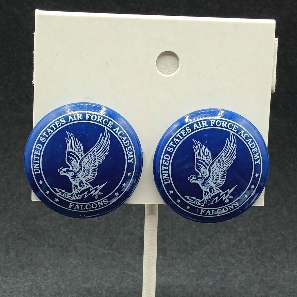 Lot of 4 Pairs Pierced Earrings Blue White US Air Force Academy Falcons Football