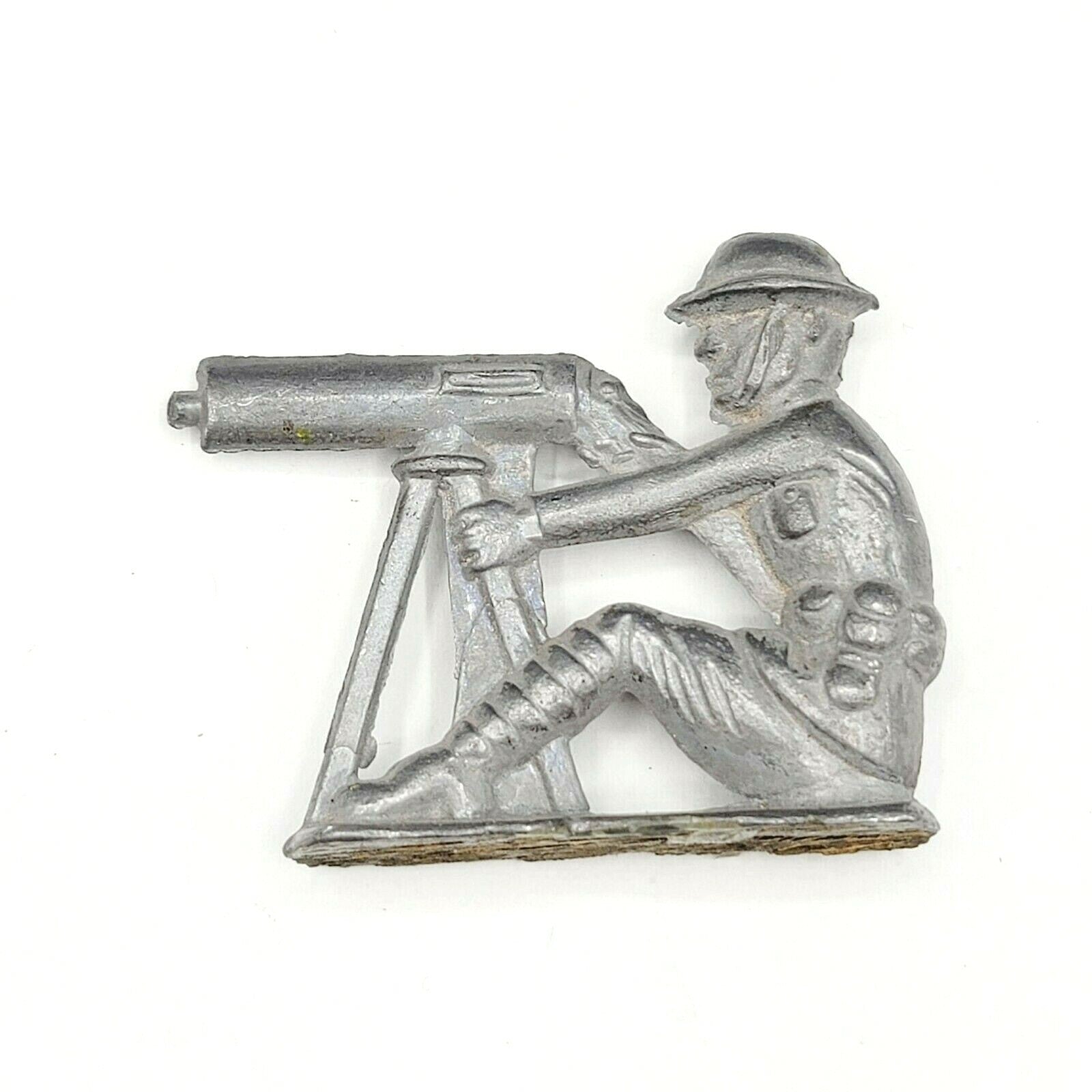 Antique Vintage US Army Lead Soldier Tommy Gun 2" x 2 3/8"