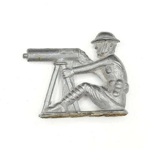 Antique Vintage US Army Lead Soldier Tommy Gun 2" x 2 3/8"