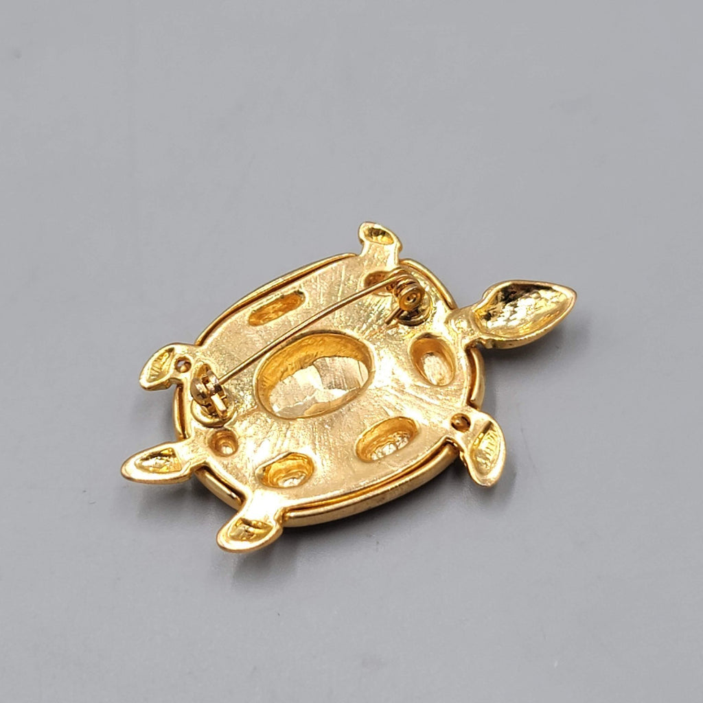 Vintage Turtle Brooch Gold Plated 