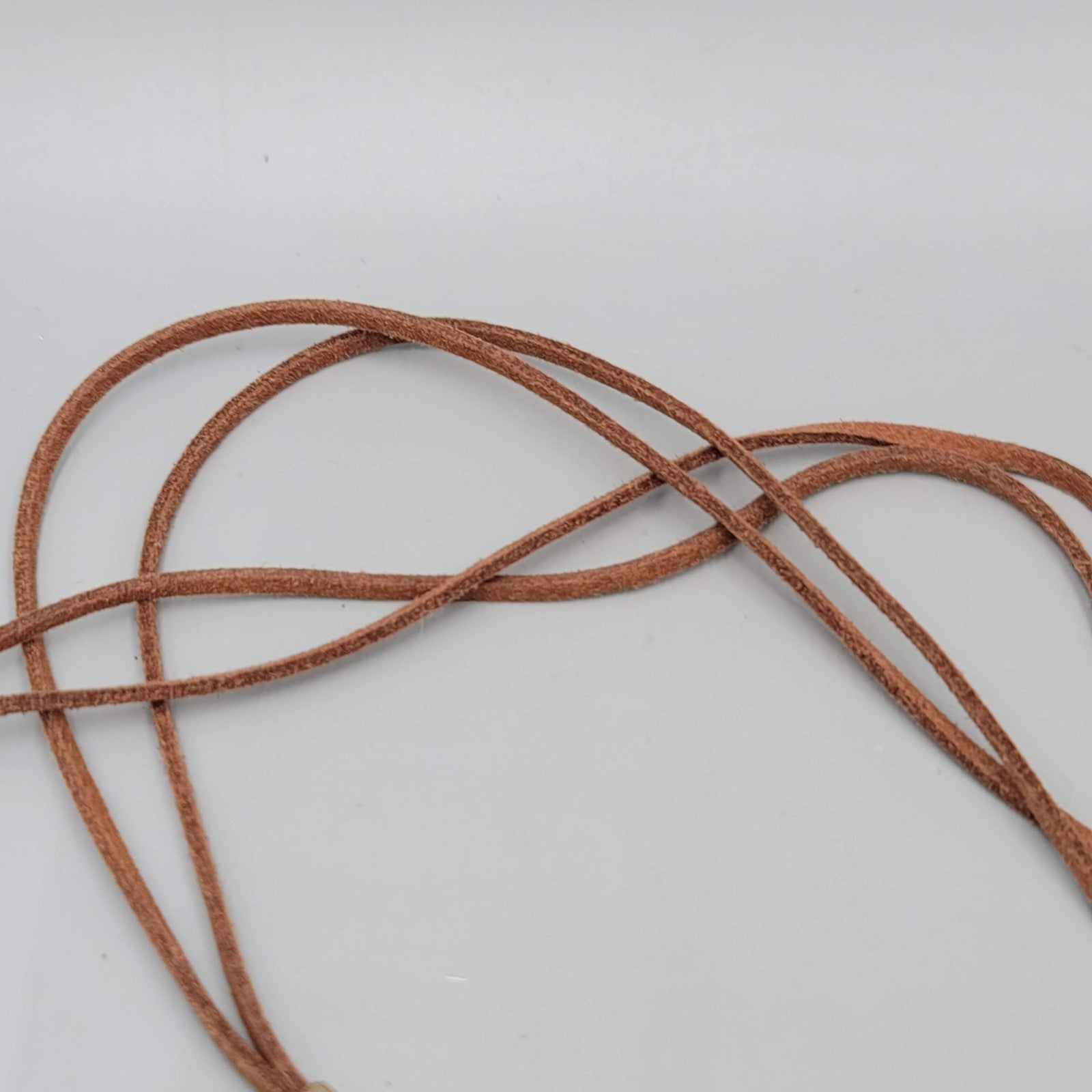 LONG Leather Southwest Style Necklace Blue Bead 40"