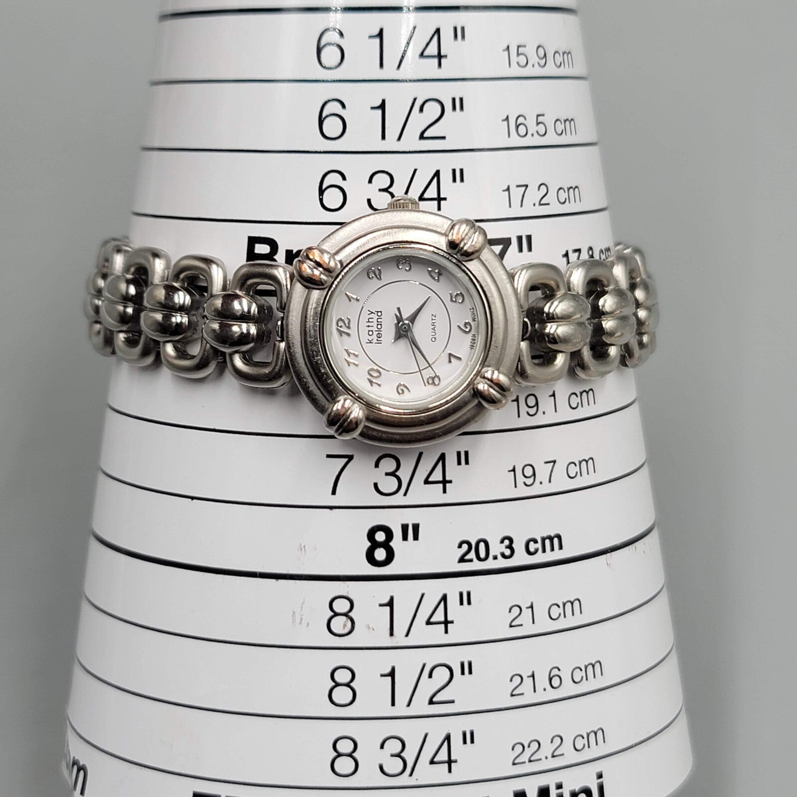 Kathy Ireland Quartz Watch Silver tone Stainless Band Women NEEDS BATTERY!