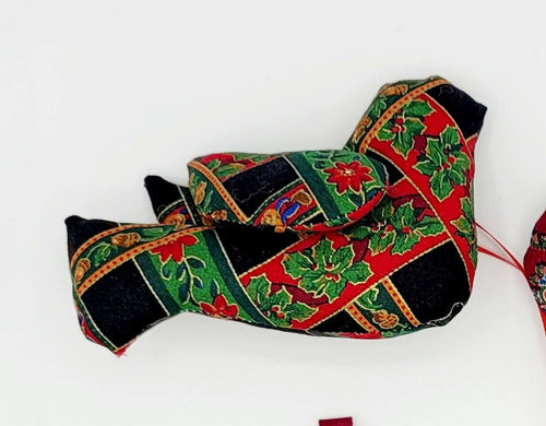 Christmas Fabric Puffy Ornaments Lot of 4 Bird Heart Stocking Bucilla?