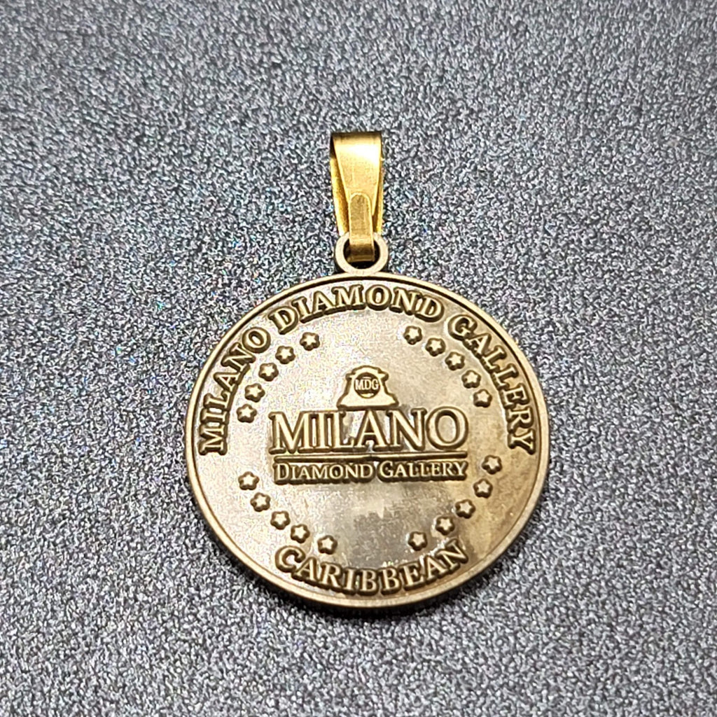 MILANO DIAMOND GALLERY St Thomas Caribbean Island Tag Charm Pendant 1"