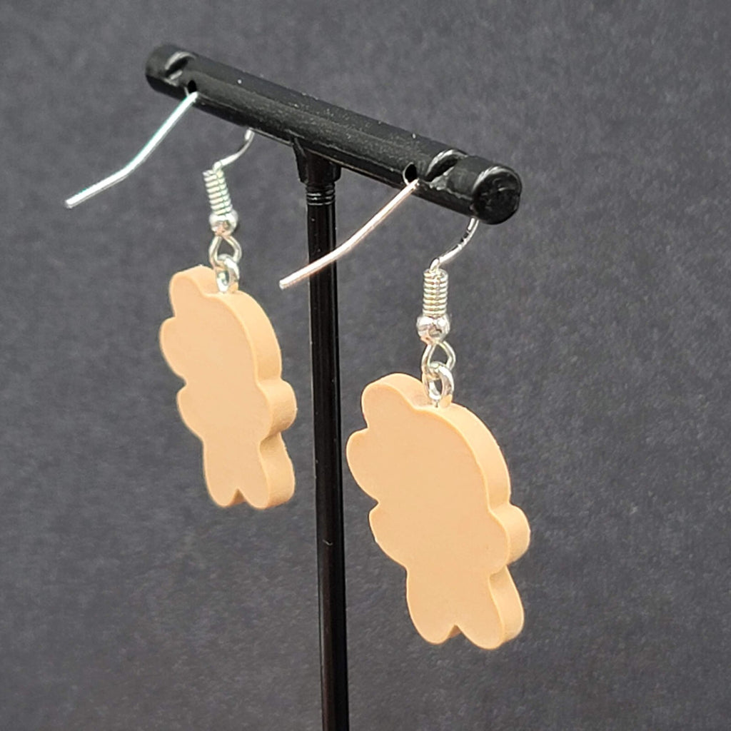 Gingerbread Girl Christmas Pierced Earrings Puffy 3D Dangle 1"