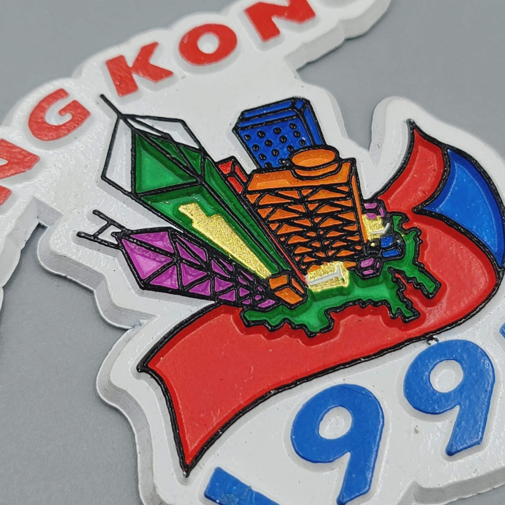 Hong Kong Skyline Rubber Magnet Souvenir Refrigerator Travel 1997