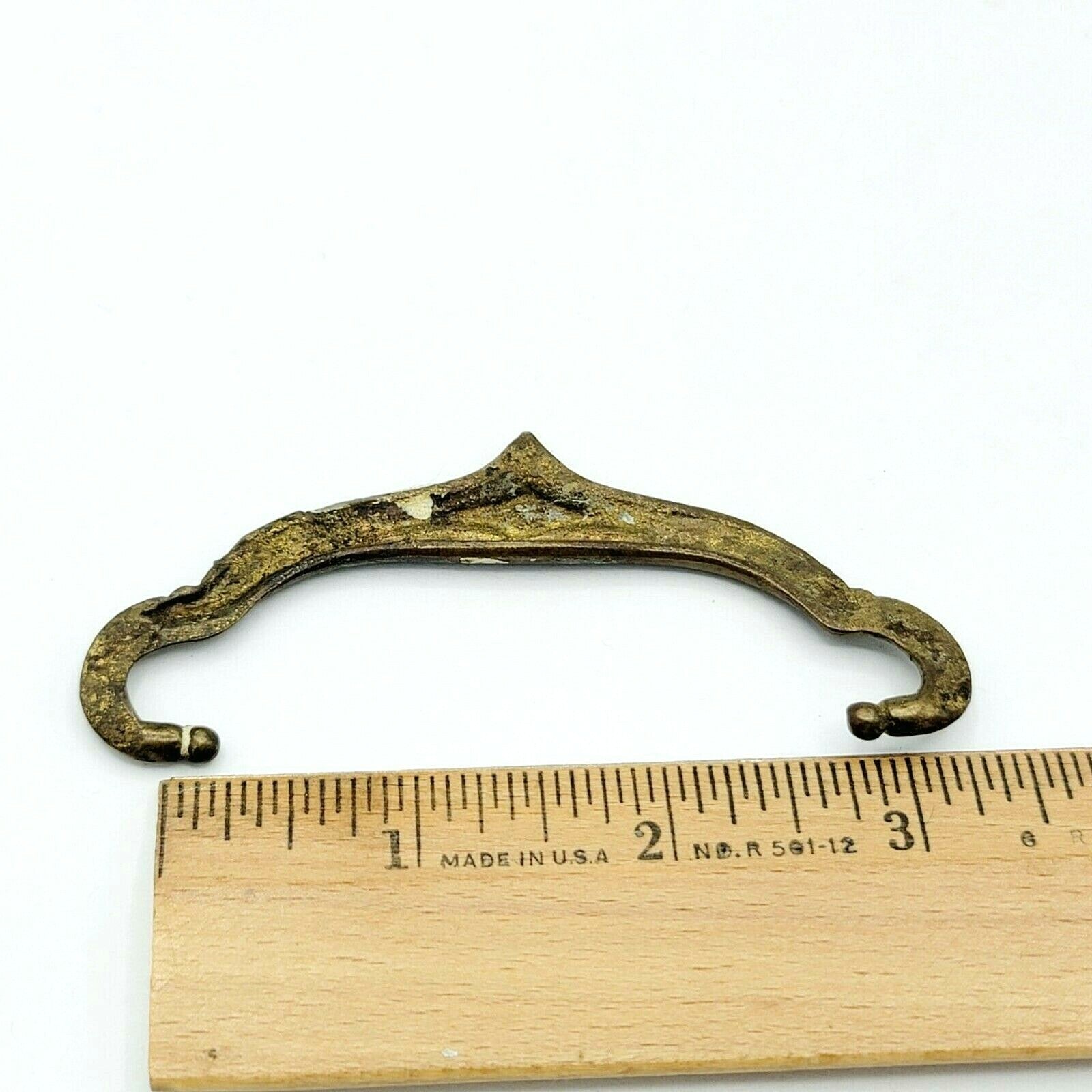Vintage Single Brass Ornate Bail Pull for 3 in Pull Handle Replacement  0183