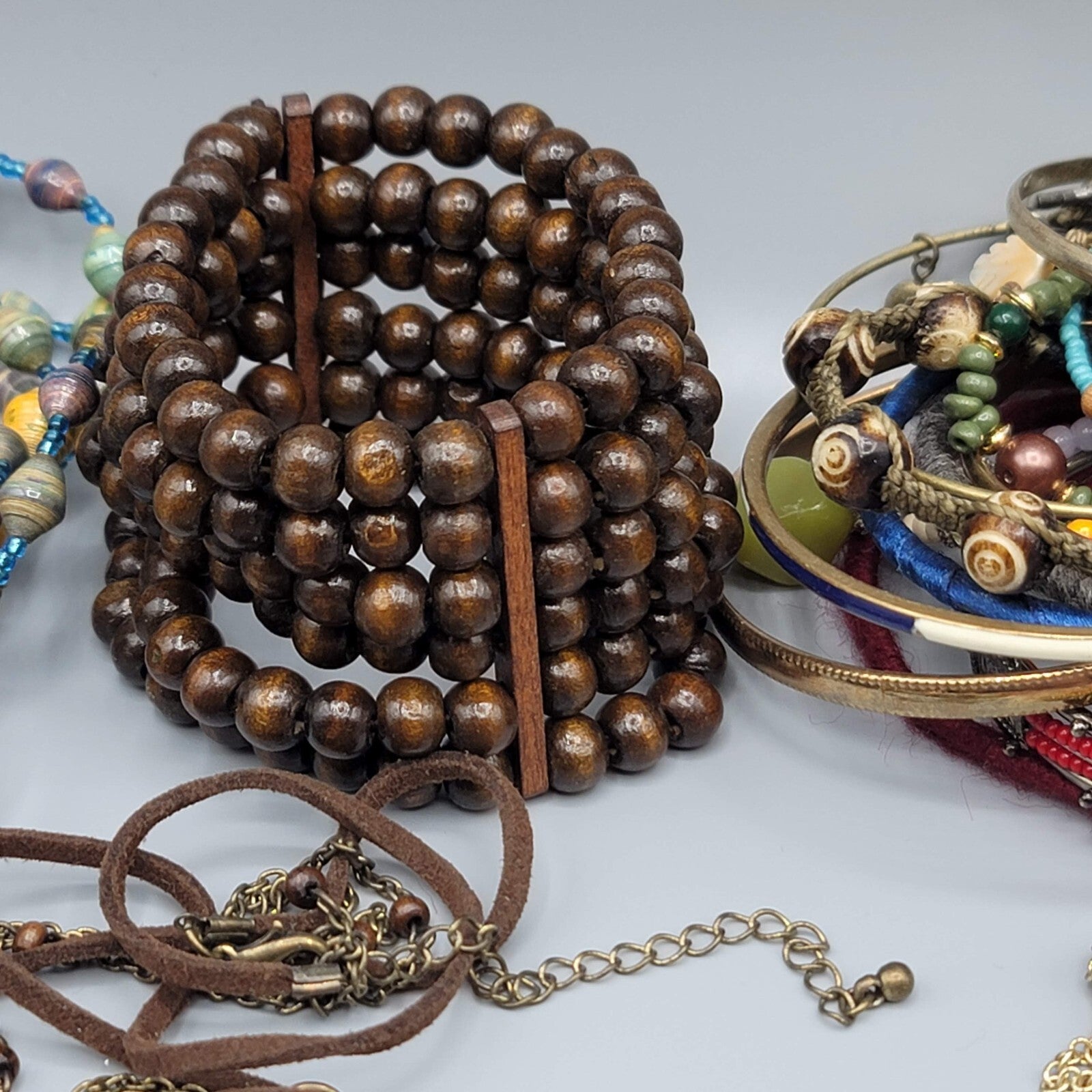 Vintage Colorful Jewelry Lot Necklaces Bracelets 38 pcs Lot 2 All wearable