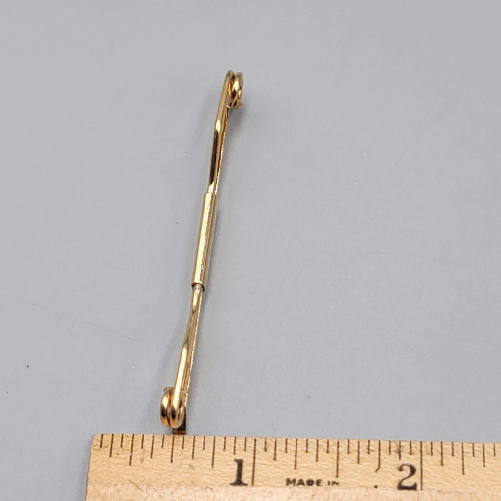 Vintage Collar Bar Clasp Gold tone 2.5" Estate Mens Jewelry