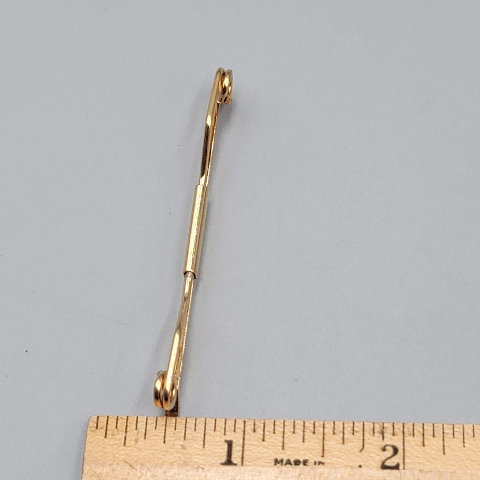 Vintage Collar Bar Clasp Gold tone 2.5" Estate Mens Jewelry