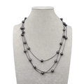 LONG 44 in Black Station Bead Chain Necklace