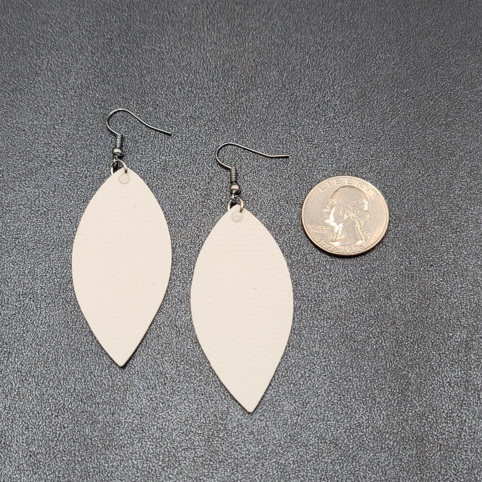 Pierced Earrings Imitation Leather Football Dangle Lightweight 2.25"