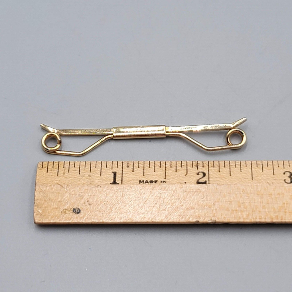 Vintage Collar Bar Clasp Gold tone 2.5" Estate Mens Jewelry