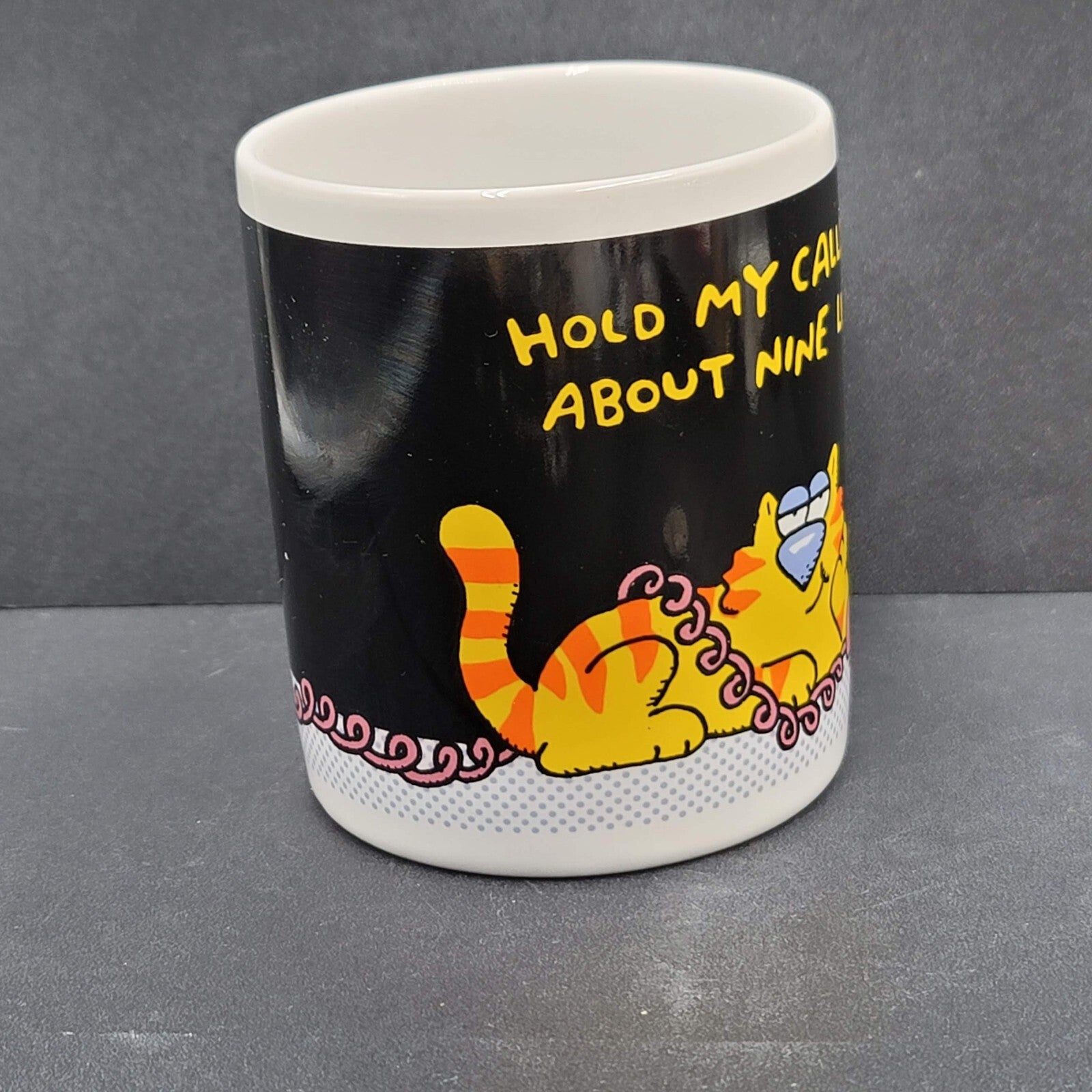 Vintage Hallmark Hold My Calls For About Nine Lives 1989 Cat Coffee Mug