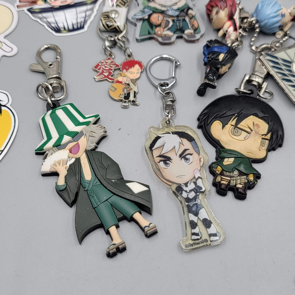 Anime Pin Button Sticker Keychain Charm Lot