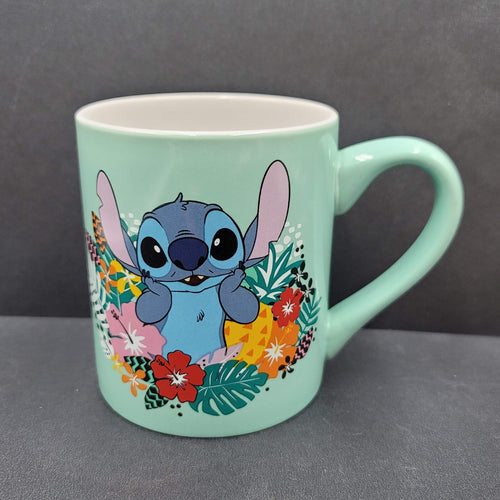 Disneys Stitch Ceramic Coffee Tea Mug "Weird but cute" Flowers