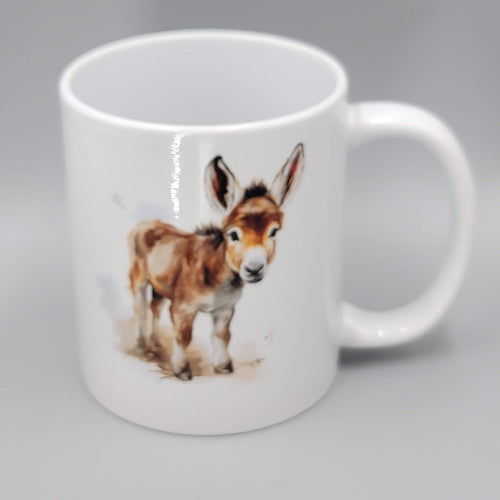 Cute Donkey Coffee Mug Artsy Ceramic White Tea Cup