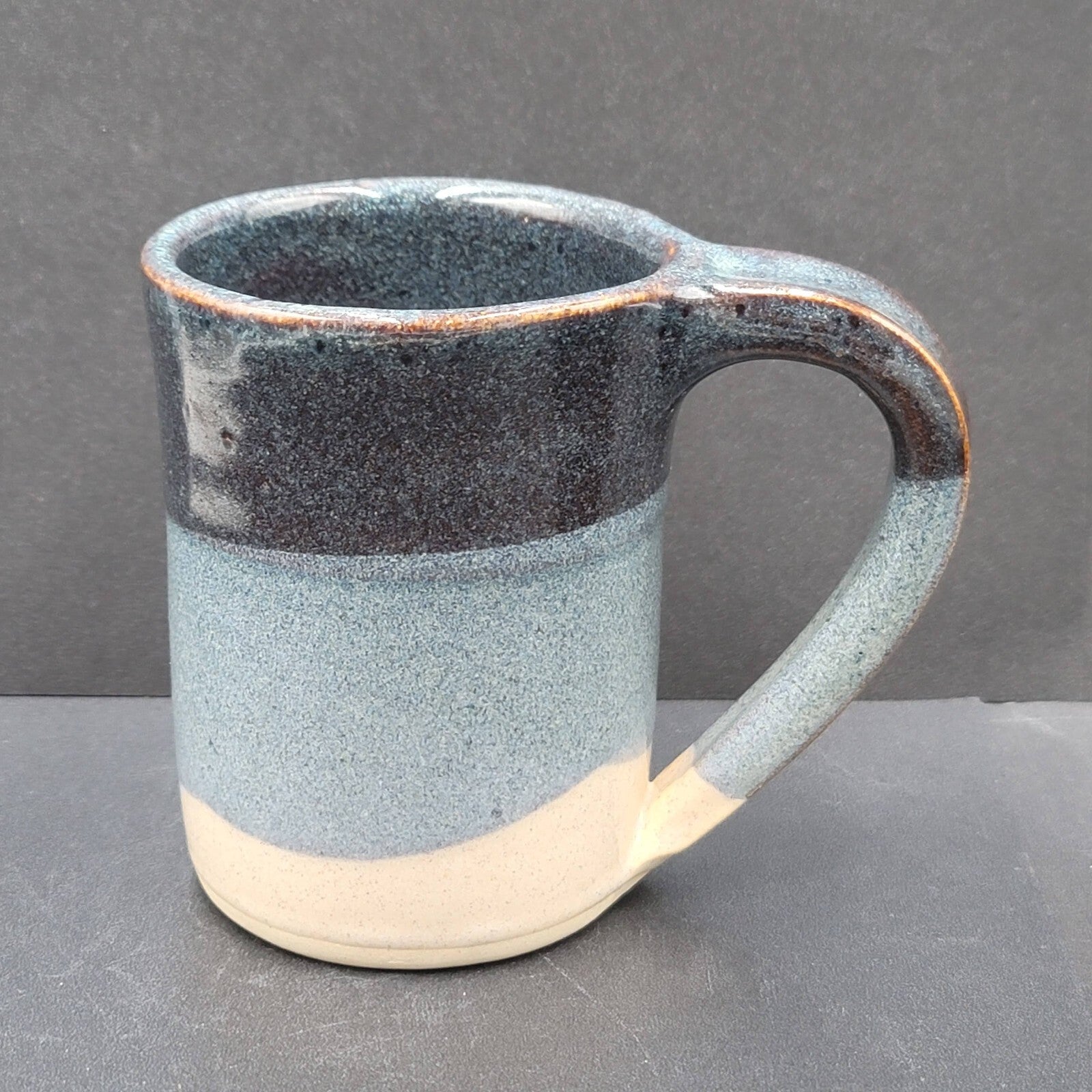 Stegall Signed Handmade Clay Pottery Gama Coffee Tea Mug Cup Tennesee Blue