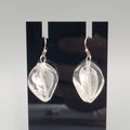 Silver Dichroic Art Glass Pierced Earrings Silver tone Dangle  1 in