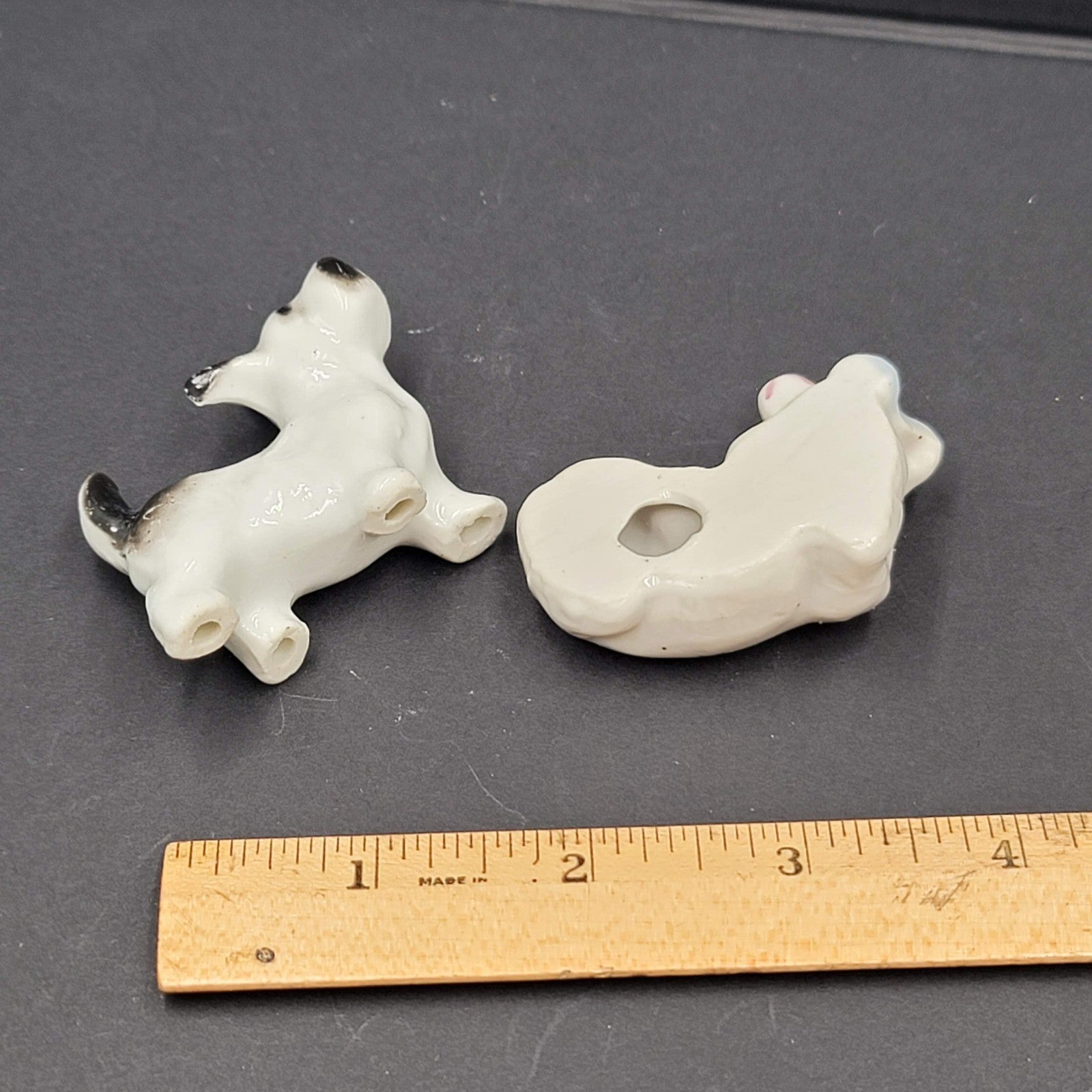 Vintage Ceramic Dog 2 in Scottie Dachsund Miniature
