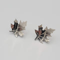 Vintage Clip on Earrings Silver tone Leaf Screw Back 1.25"