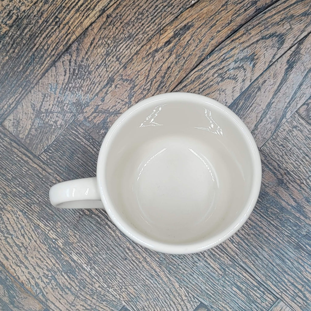 Longaberger Pottery Coffee Mug Blue White Made USA Handle Microwave Safe