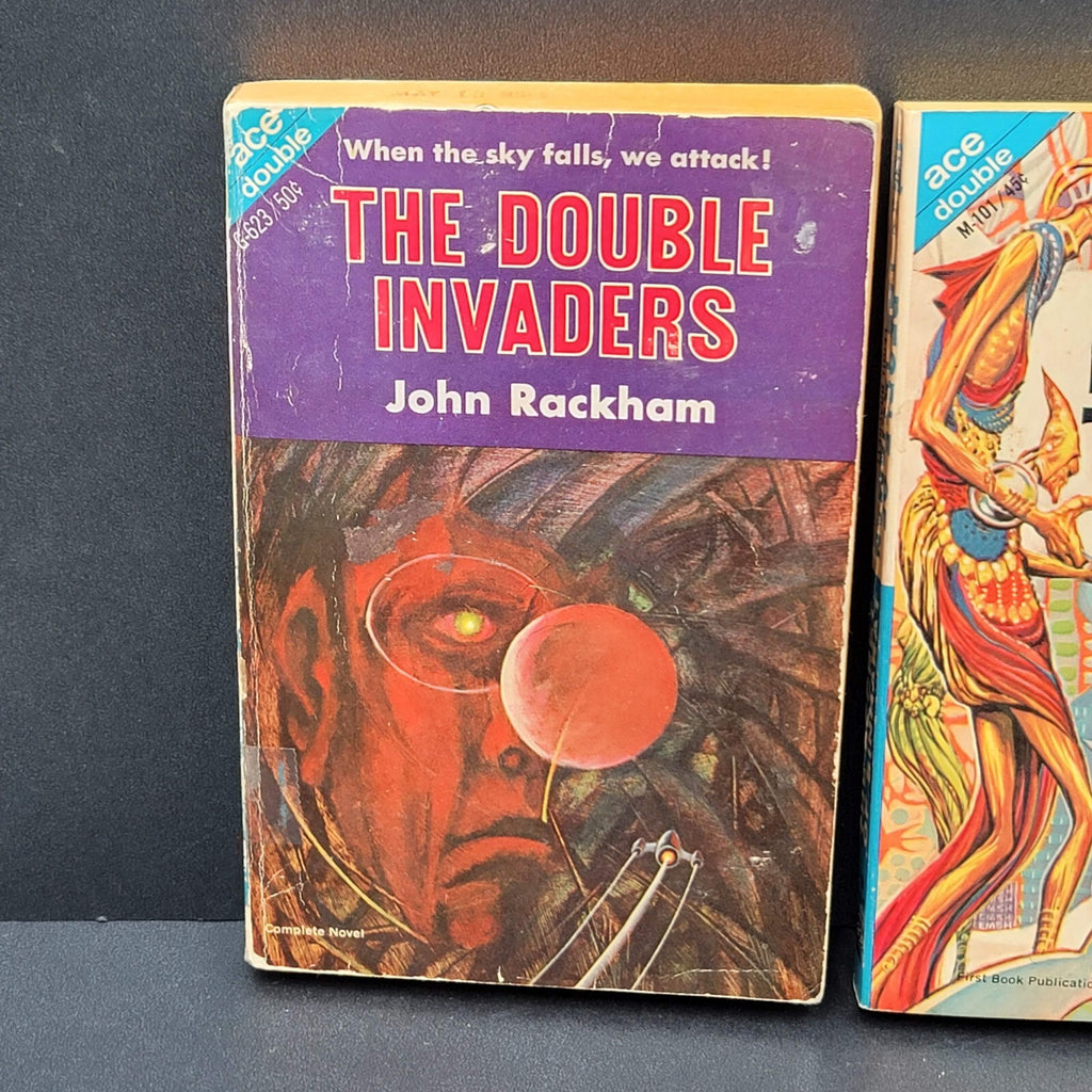Lot of 2 ACE DOUBLE Leigh Brackett and John Rackham Vintage Science Fiction PPBK