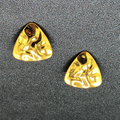 Vintage ROMA Clip on Earrings Hammered Gold Plated High Polish Drop 3/4"