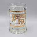 Vintage Glass Beer Mug Five Cent Gold Trim Tavern Barware
