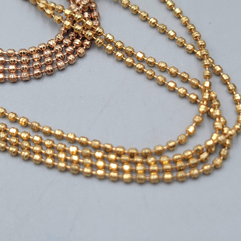 Multi Strand Ball Bead Chain Necklace Layered Two-Toned 18-20 Inch Adj