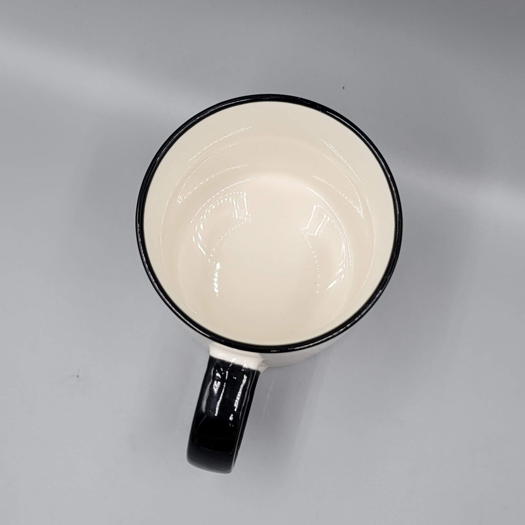 Mecal Funny Work Coffee Mug Black White Crazy Ceramic