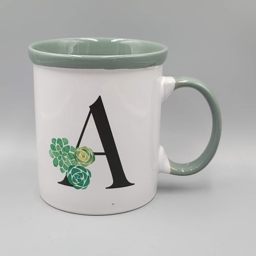 Coffee Mug DesignPac Gifts Floral Monogram Letter A 20 oz Ceramic Large