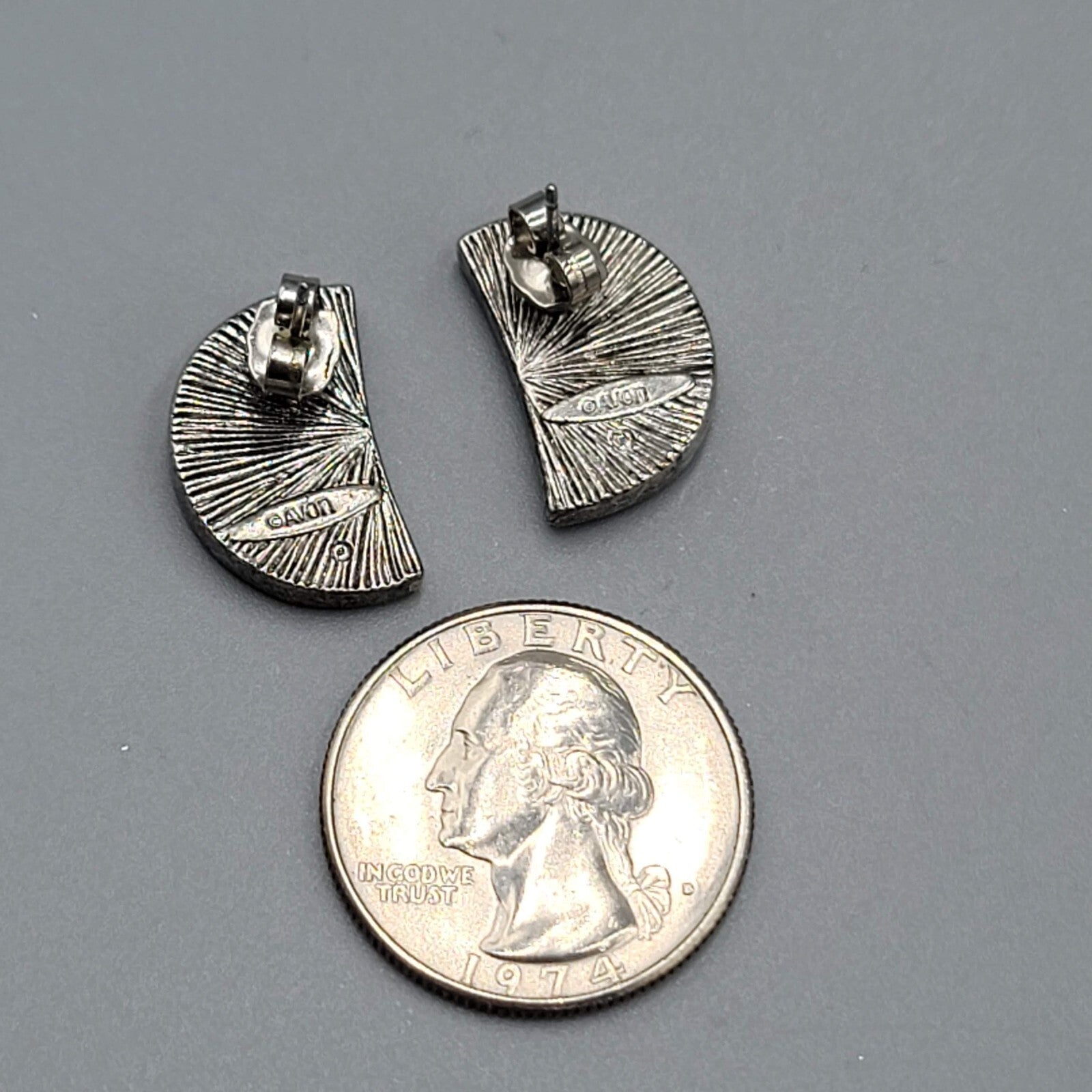 Avon Watermelon Pierced Earrings Enamel Silver tone Drop 3/4"