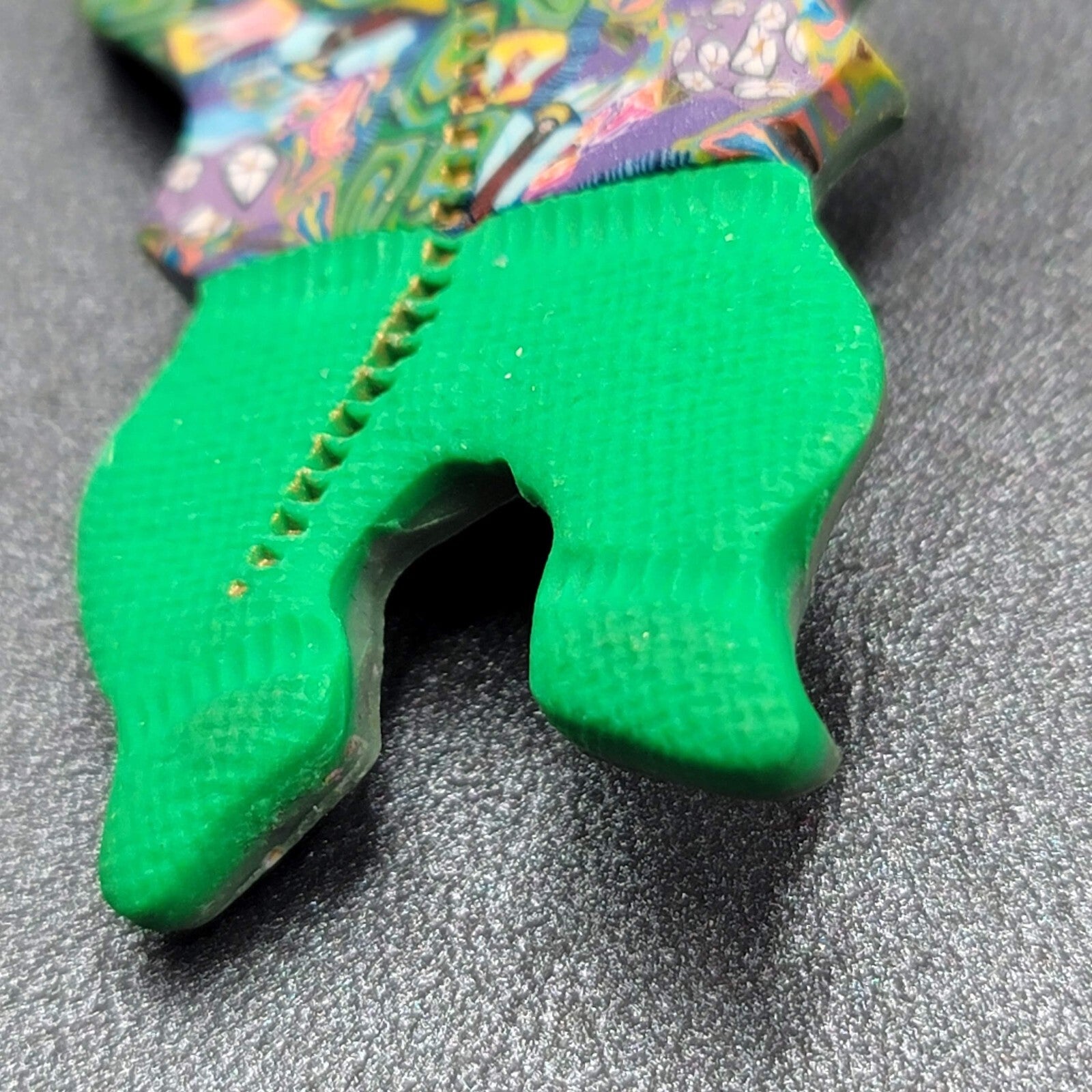 Vintage Figure Brooch Polymer Clay Signed Handmade 2.25"