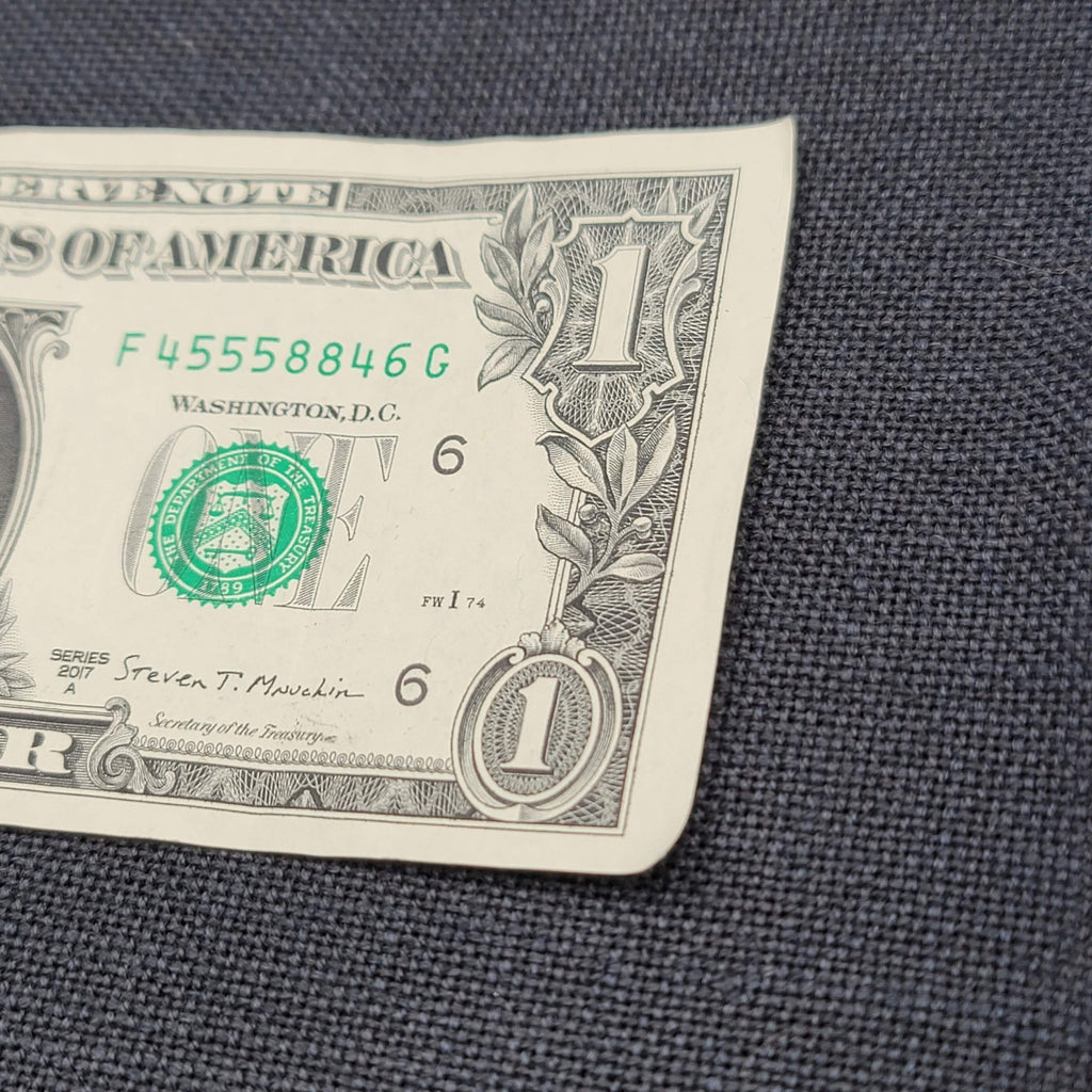 $1 Dollar Bill #F 45558846 G Series 2017 A