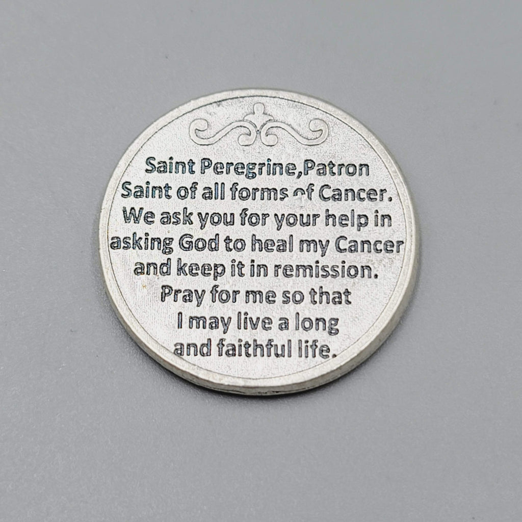 Saint Peregrine Patron Saint of Cancer Prayer Coin Token Medal Pocket Token Gift