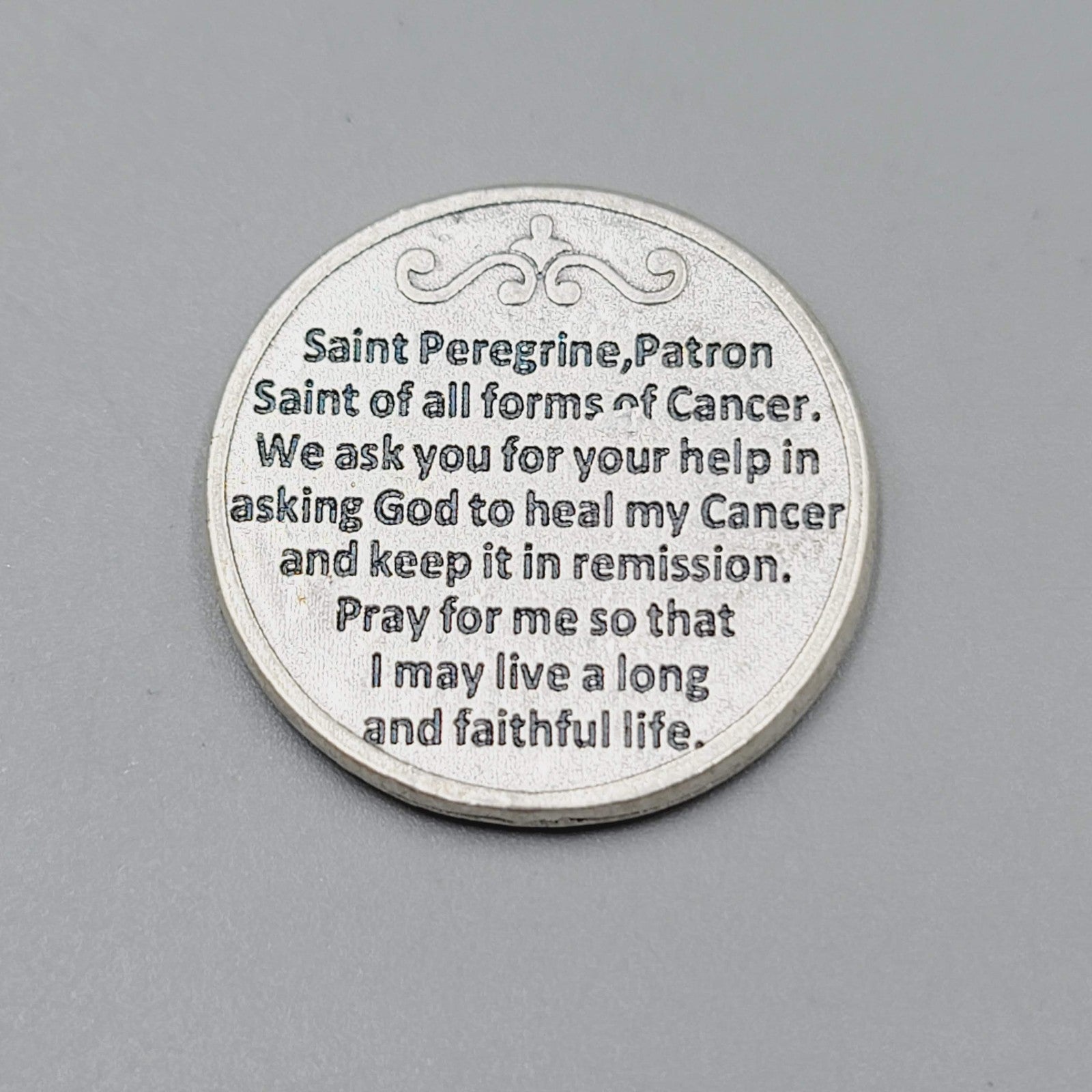 Saint Peregrine Patron Saint of Cancer Prayer Coin Token Medal Pocket Token Gift