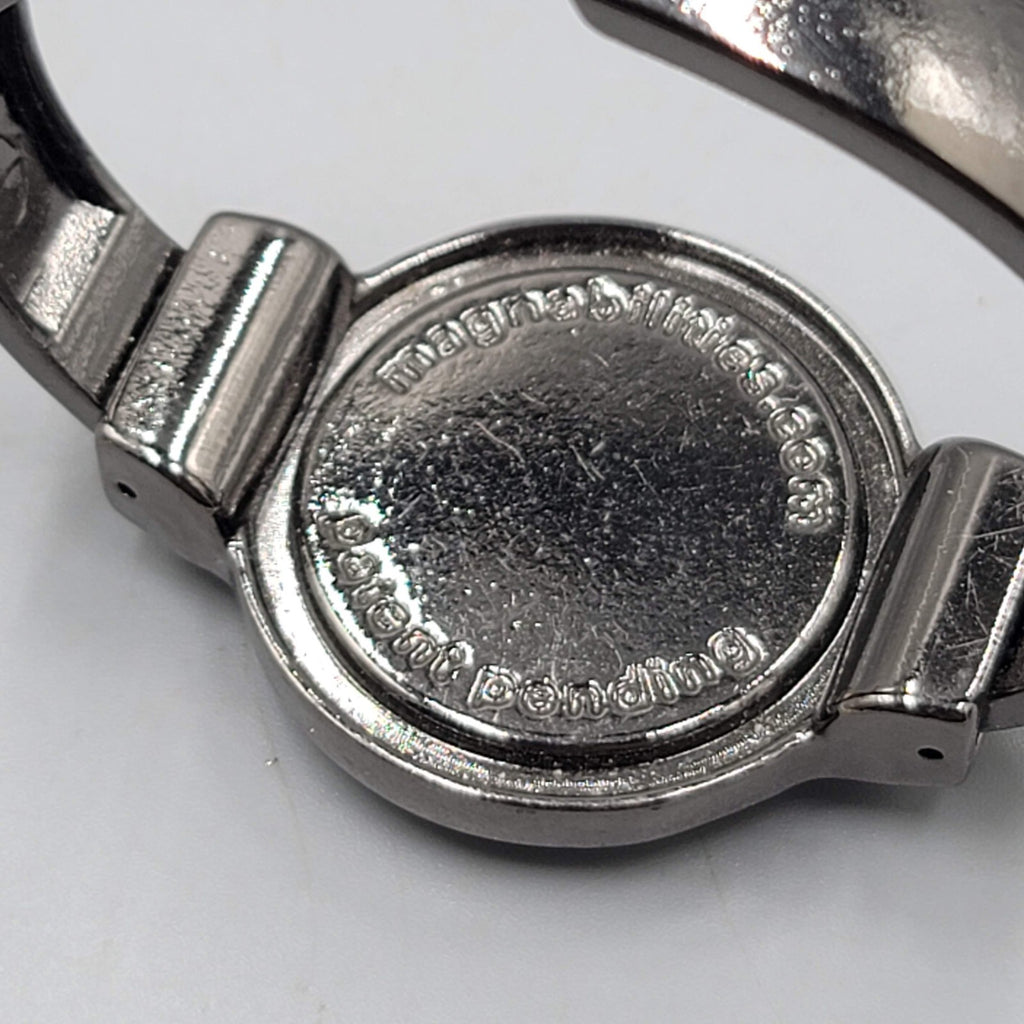 Magnabilities Beaded Hinged Cuff Gunmetal Gray Bracelet Pre-Owned