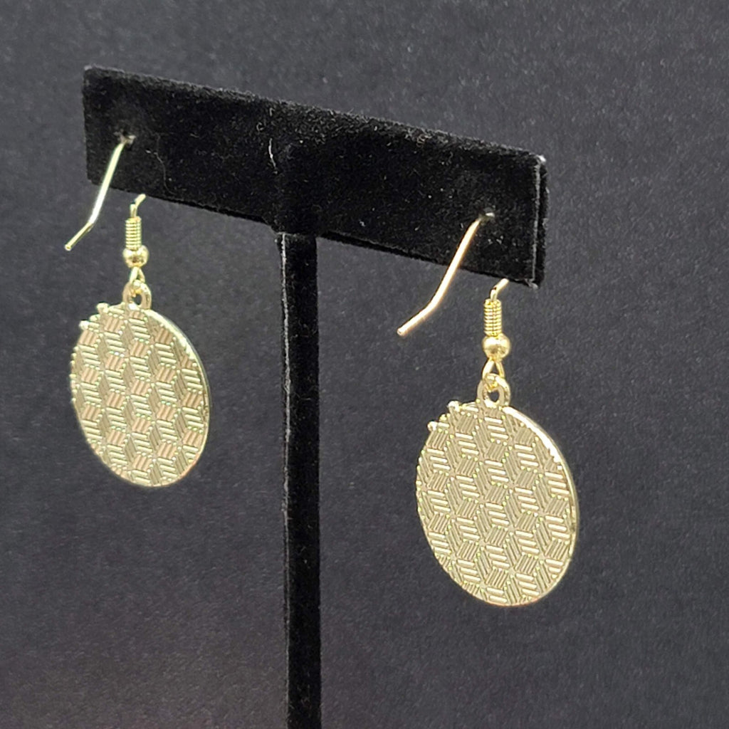 Pierced Earrings Gold tone Enamel Black Cat White Cat Sun Moon Dangle 1"