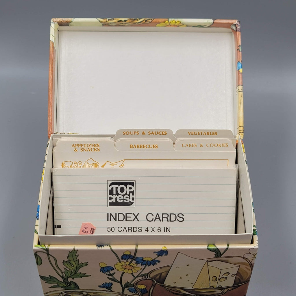Vintage Index Card Recipe Box w Dividers Chicken Eggs T Cathey