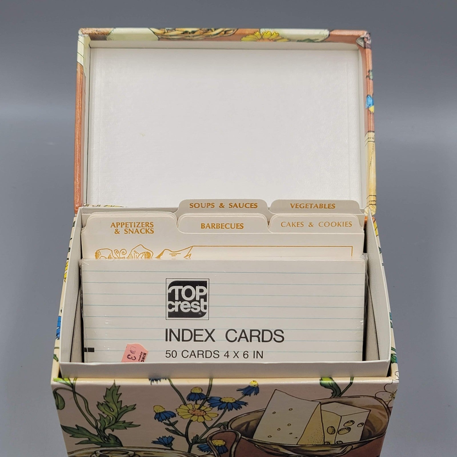 Vintage Index Card Recipe Box w Dividers Chicken Eggs T Cathey