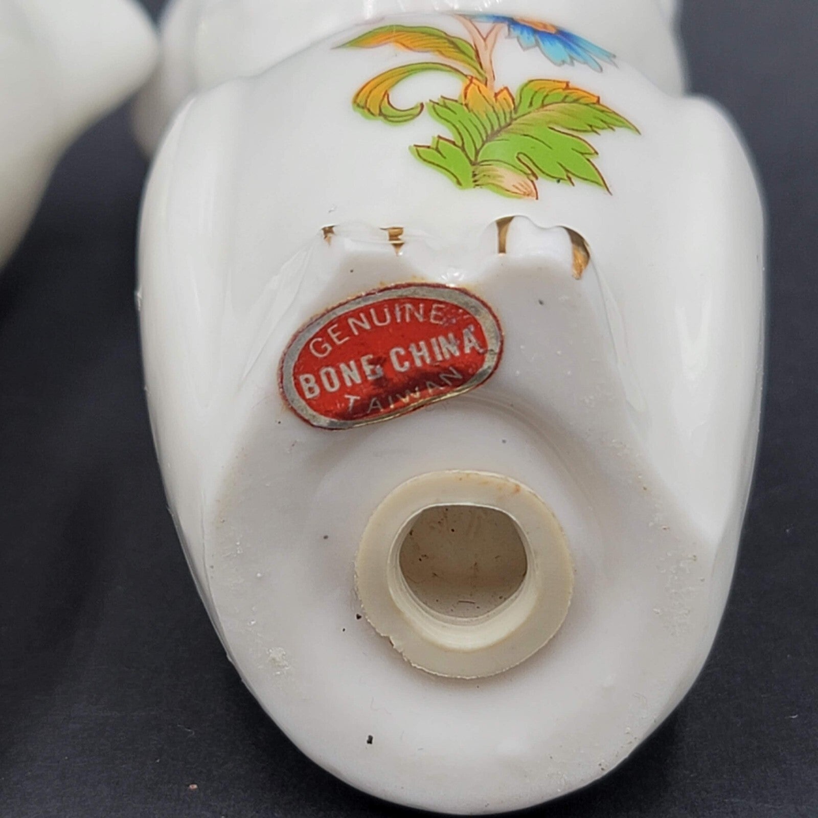 Vintage Bone China SALT and PEPPER Shakers Owls Flowers Butterfly 3.25 in