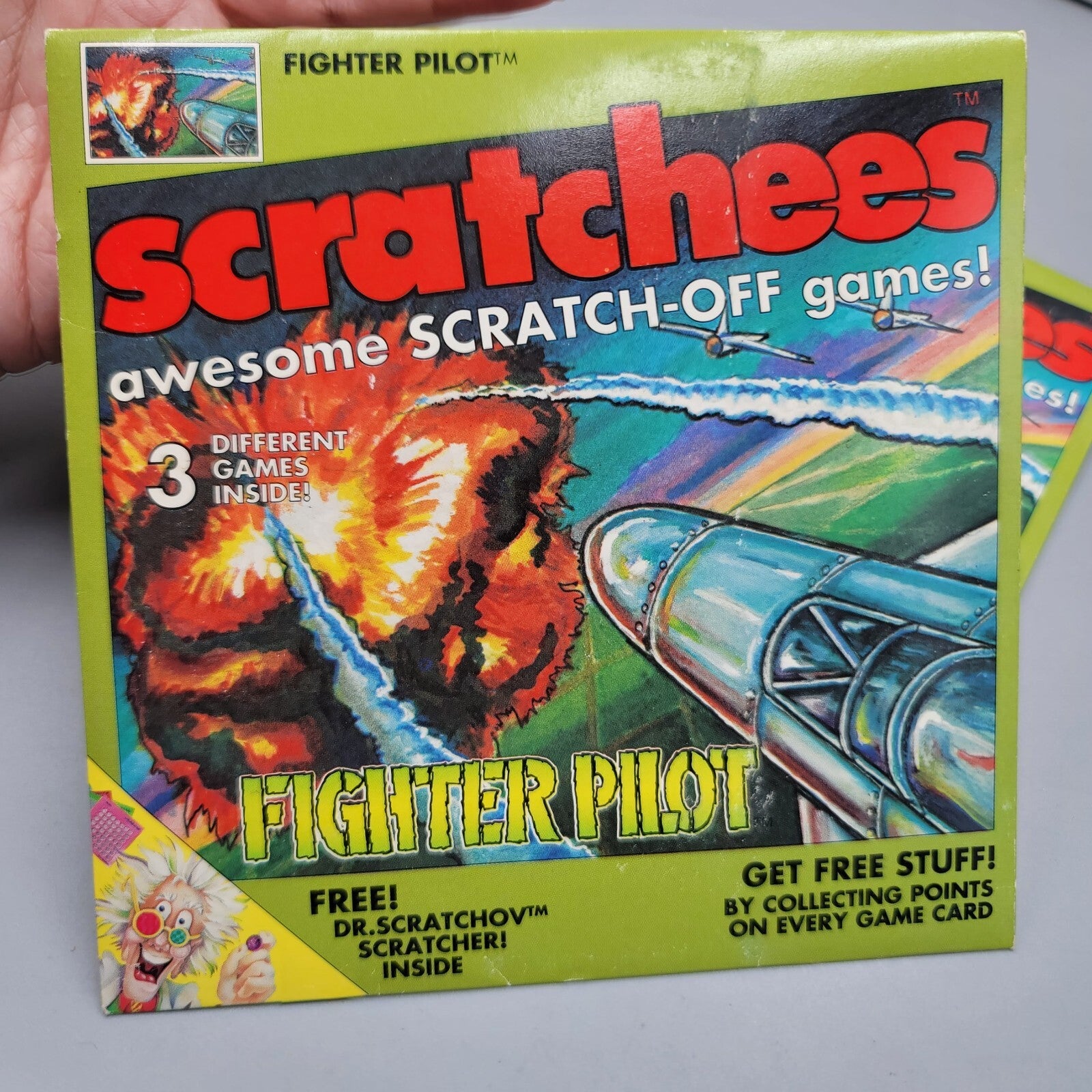 Vintage Fighter Pilot Scratchees Scratch Off Games Dr. Scratchov Lot of 2
