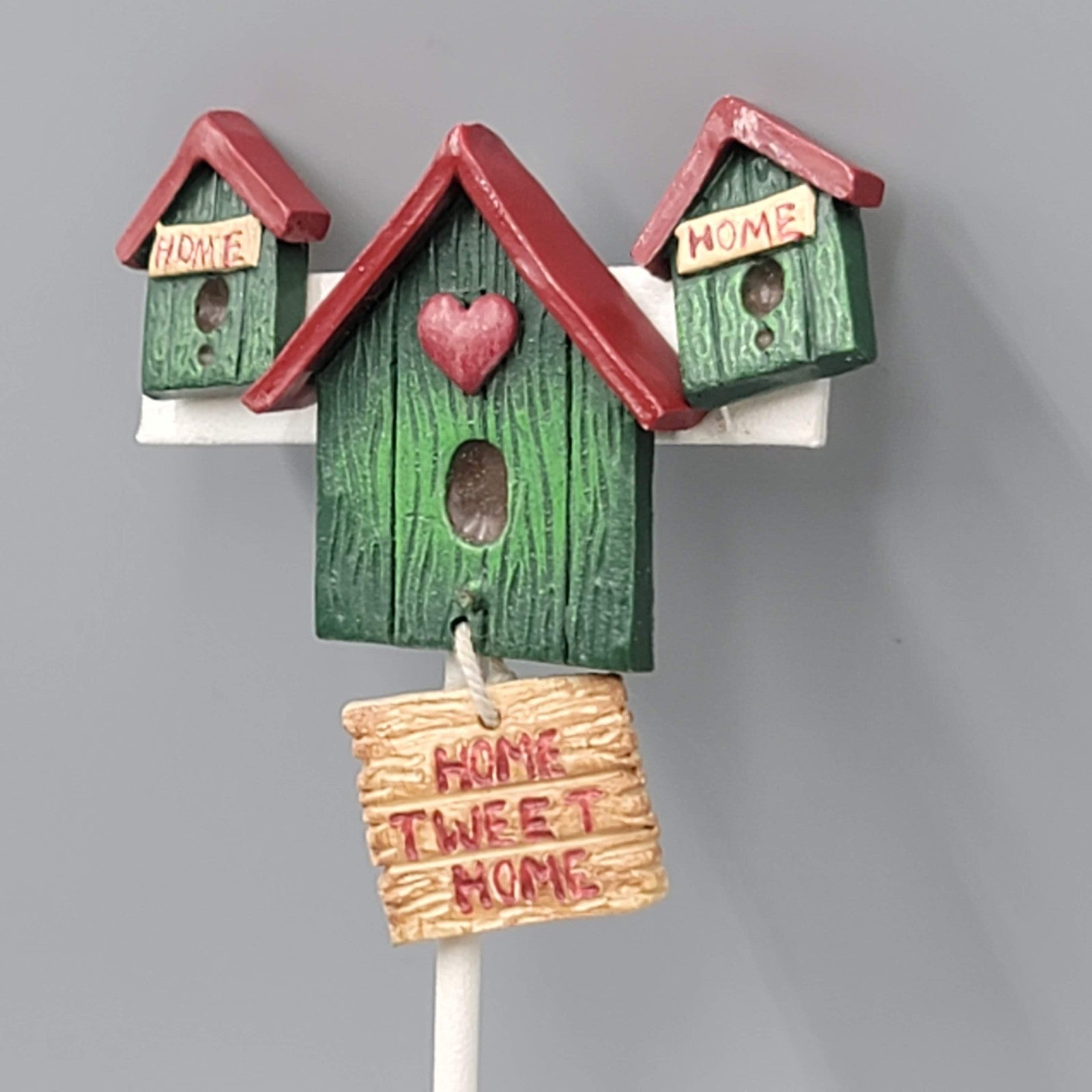 Vintage Birdhouse Pierced Earrings Brooch Set  Home Tweet Home 2.5" & 7/8"