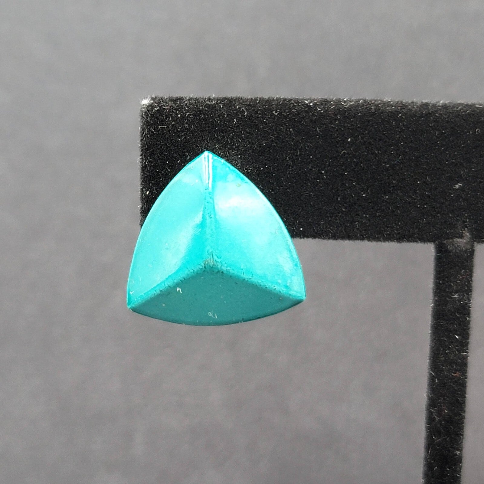 Vintage Pierced Earrings Teal Enamel over Metal Triangle Studs 3/4"