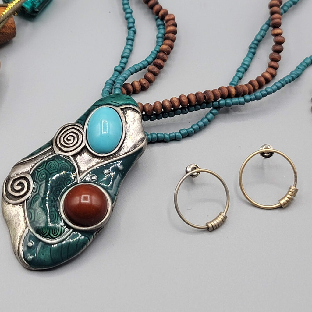 Colorful Jewelry Lot Necklaces Bracelets Earrings 38 pcs ALL WEARABLE or RESALE