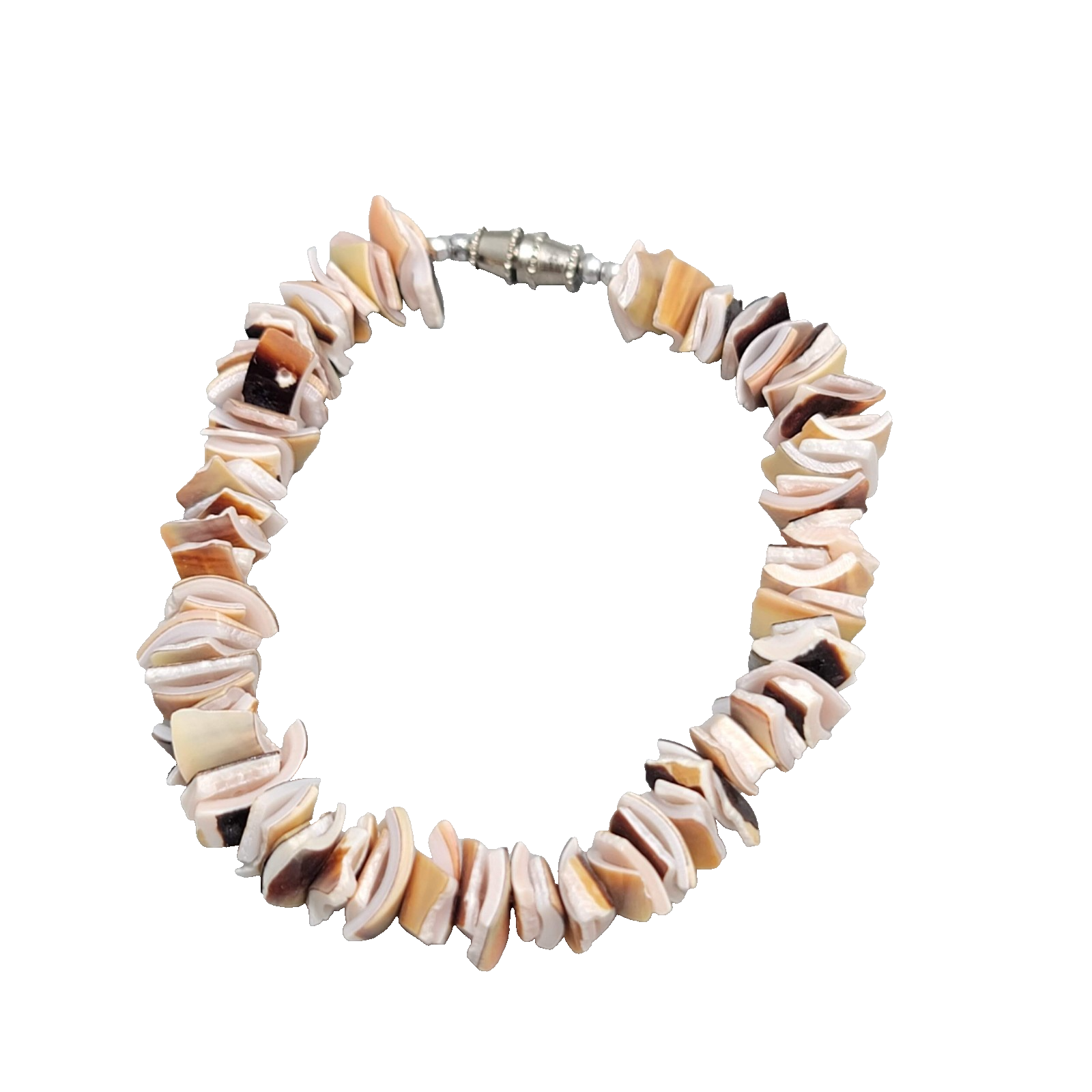 Vintage Shell Chip Multicolor Barrel Clasp 6.75 in