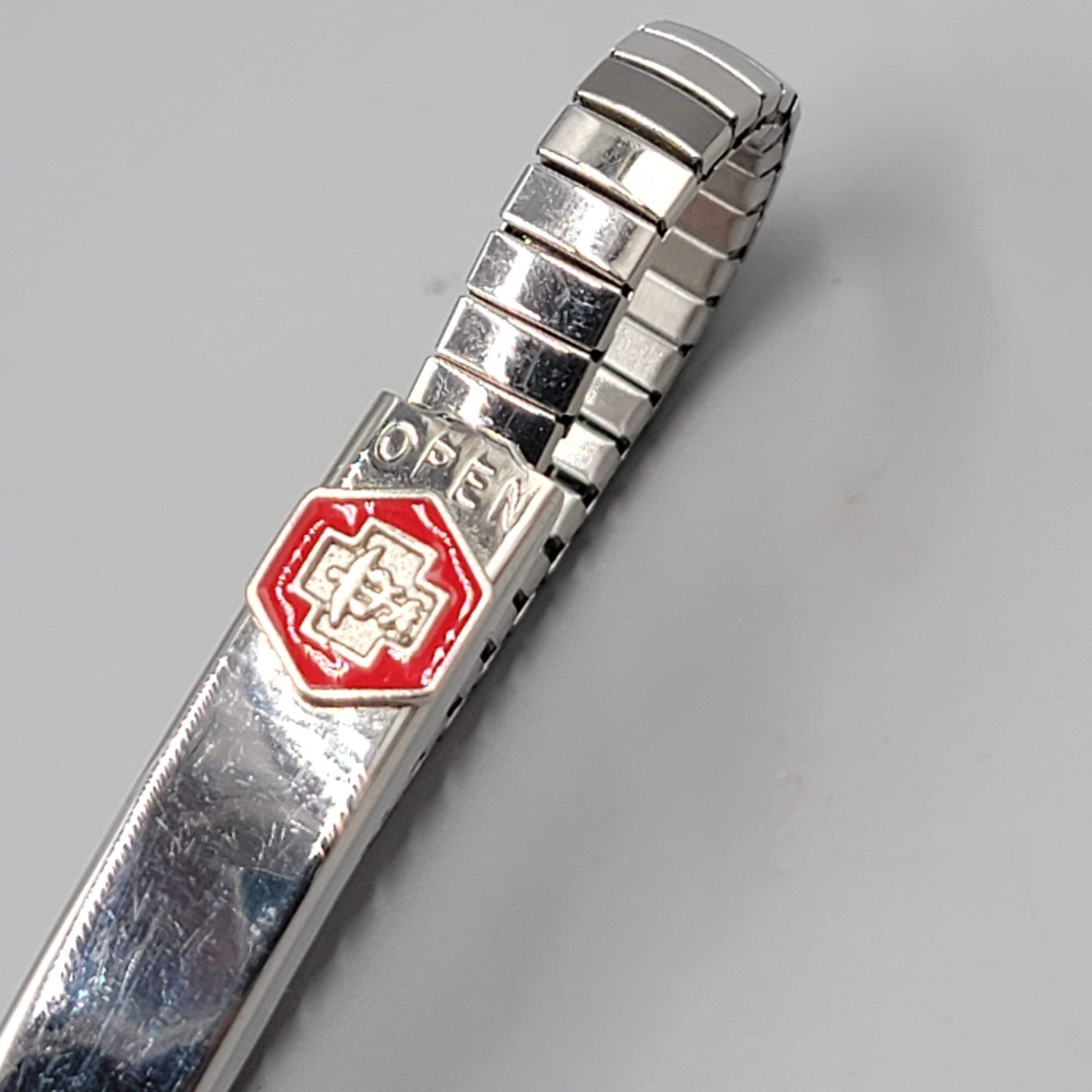 Medical Bracelet Alert Open For Info Stainless Steel 7"